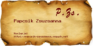 Papcsik Zsuzsanna névjegykártya